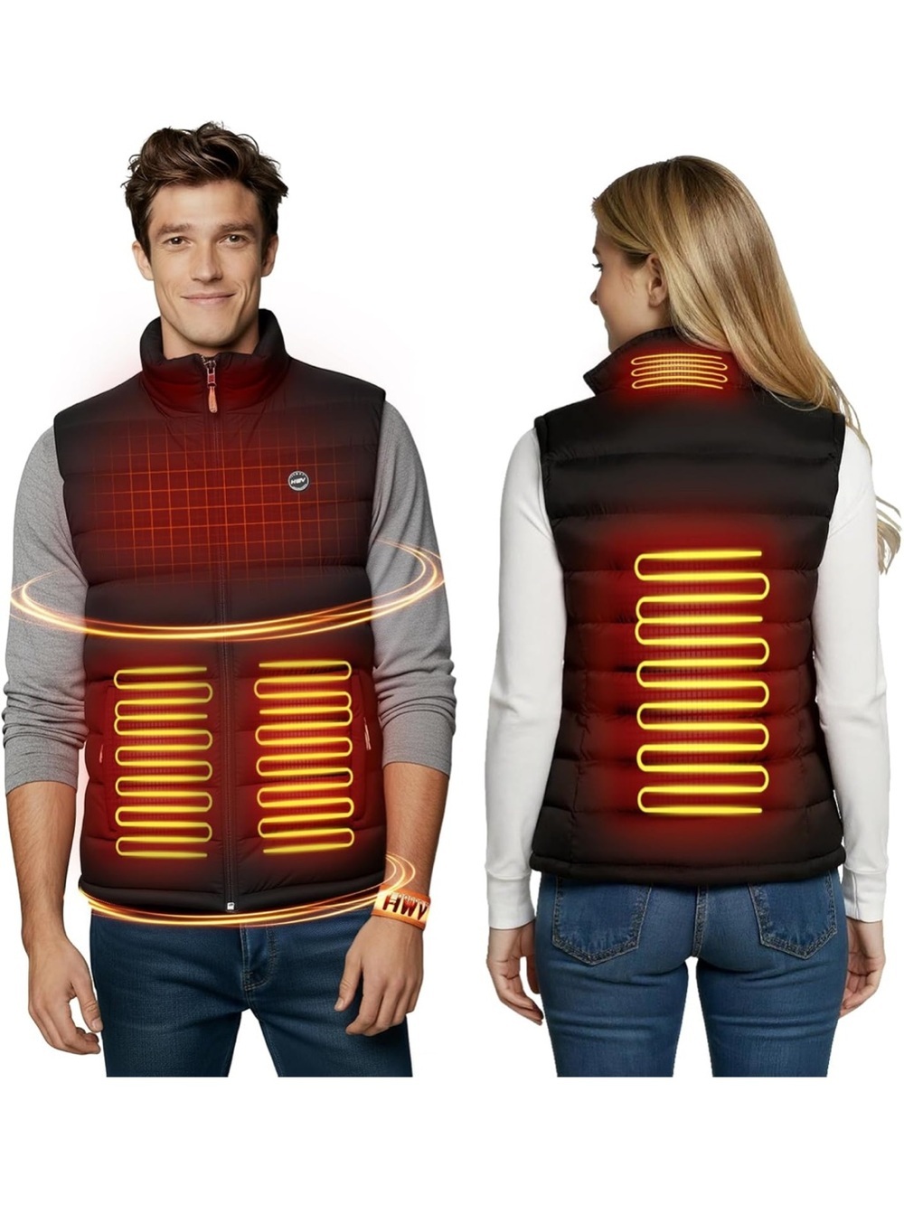 HWV Heated Vest unisex Rechargeable With 10000mAh Battery. 2244/C-5